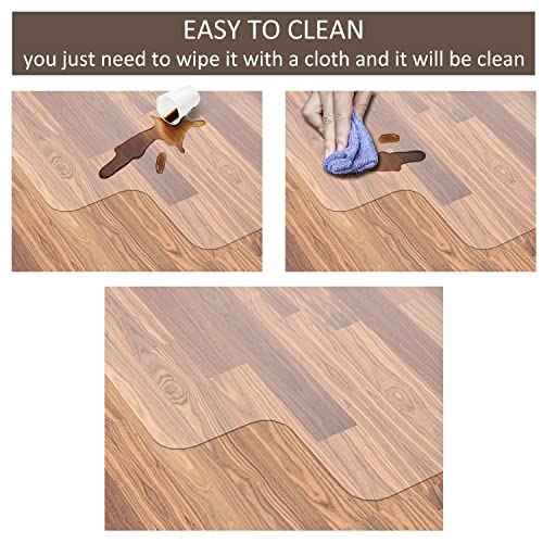 Office Chair Mat for Hardwood Floor, 48¡±x 36¡± Clear Floor Protector Mat for Office Chair, Vinyl Desk Chair Mat for Hard Floors, Easy Glide for Chairs