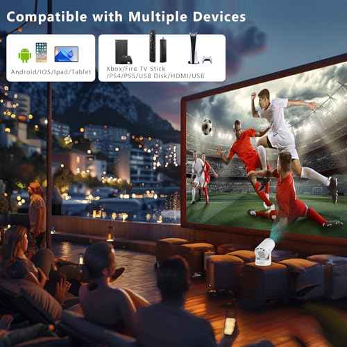 Mini Projector with WiFi and Bluetooth, Portable Projectors with Mouse, 40-200" Smart Outdoor Movie Projector 4K 1080P Support, 180¡Æ Rotatable Home Vedio Projector Compatible with HDMI/USB/Smartphone