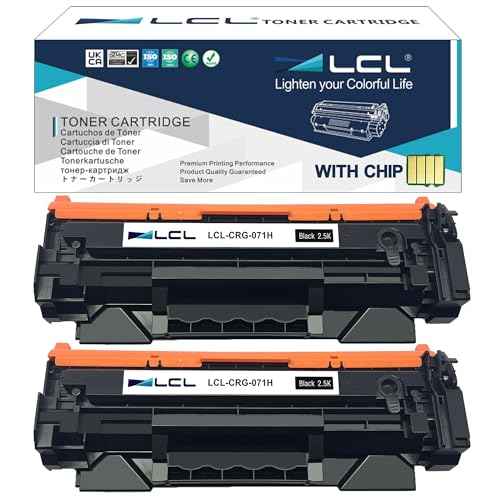 LCL Compatible 071 071H CRG071H High Capacity Toner Cartridge(Indicate Toner Level) Replacement for Canon LBP122dw LBP122 LBP120 MF270 MF273dw MF272dw MF275dw Printer Support for Fax (2-Pack Black)