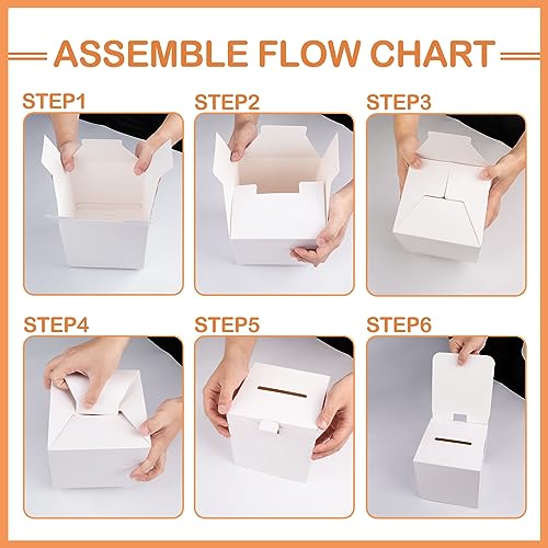 White 12 Pack Raffle Boxes with Slot - Durable Suggestion Box for Office & Events