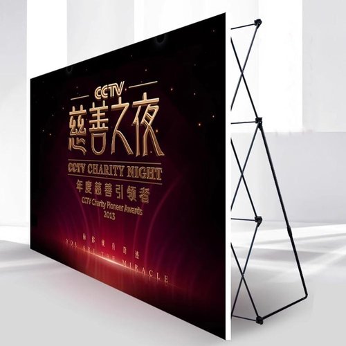 LXHELIVERY Portable Backdrop Booth Frame - Tension Fabric Pop-Up Display Stand for Events | Black, 12.4x7.5'
