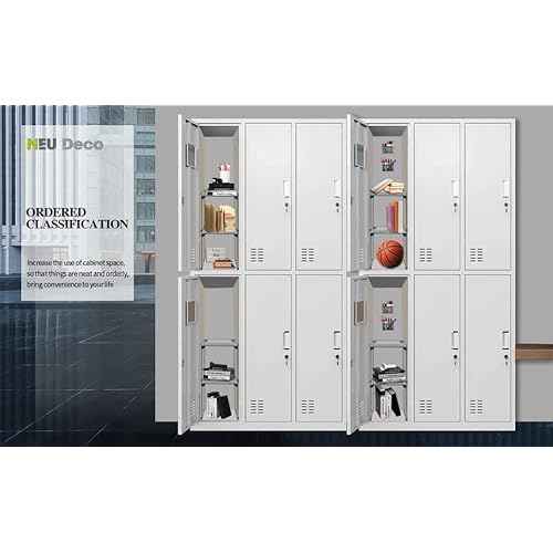 Neudeco Locker Accessories and Decor Kit, Including Mesh Shelf, Organizer, Magnetic Basket and Pen Holder, Suitable for School, Work, Kitchen, Bathroom, (Pack of 4, Grey)