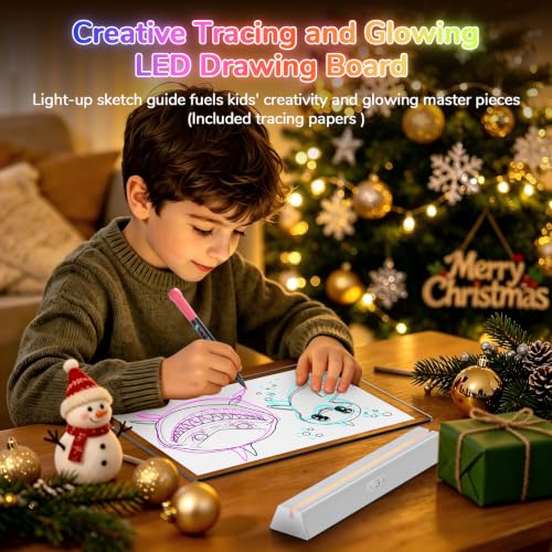 White Bailkind 17-Inch Rechargeable LED Note Board with 6 Colors & 9 Modes