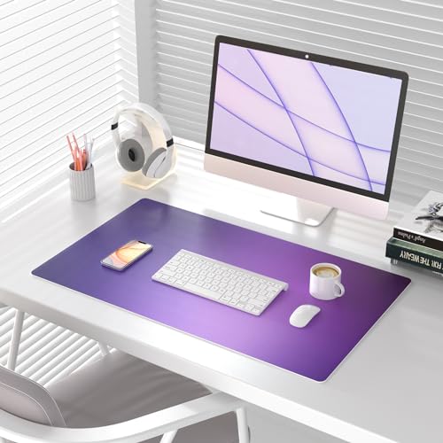 Colorful Star Purple & Blue Blurred Desk Mat – Extra-Large 31.5" x 15.7" Office Mouse Pad