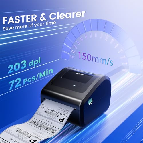 Omezizy Grey Bluetooth Shipping Label Printer with Built-in Label Bin - 1 Unit