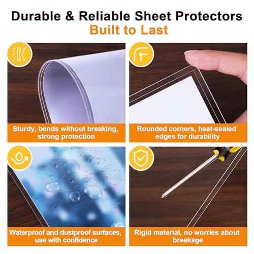 Ndsox 50 Pack 8.5" x 14" Rigid Print Protectors Clear Hard Plastic Sheet Protectors Top-Loading Rigid Menu Covers for Legal Size Paper, Documents, Photo, Posters, Prints, Artworks, Birth Certificates