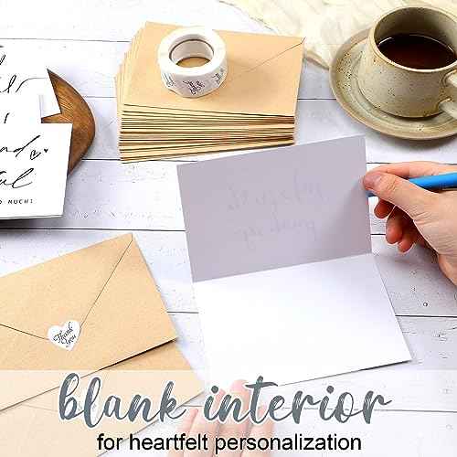 Yeaqee 200 Pack Beyond Grateful Thank You Cards Bulk 4 x 6 Inches Thank You Cards with Envelopes and 500 Pcs Matching Stickers for Baby Shower Wedding Bridal Shower Business Gratitude Gift
