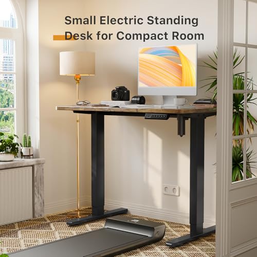 JOY Worker Rustic Brown 35-Inch Electric Standing Desk with Height Adjustment