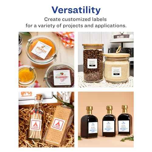 Avery Matte White Removable Square Labels, Sure Feed Technology, Print-to-The-Edge, 2" x 2", 600 Removable Labels, Laser/Inkjet Printable
