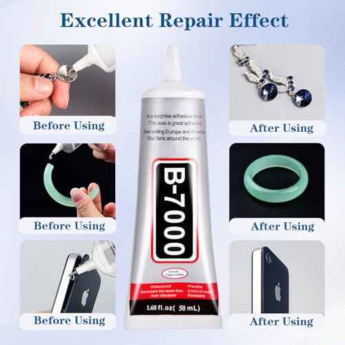 B7000 Glue Clear with Precision Tip£¬50Ml B7000 Glue Clear for Rhinestones Glue for Crafts, Multipurpose Jewelry Glue for Fabric DIY Craft Makeup Shoes Jewelry Making Nail Art