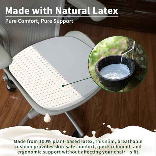 Latex Seat Cushion for Herman Miller Aeron Chair, Natural Latex Ergonomic Office Chair Pad, Fits Mineral Color
