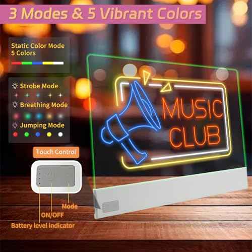 LED Note Board with Highlighters, Lumiboard Led Drawing Board with 3 Modes & 5 Colors, Doodle Glow Drawing Board, Led Drawing Board, Light Up Writing Board, Lumiboard for Kids, 13.18"X10"