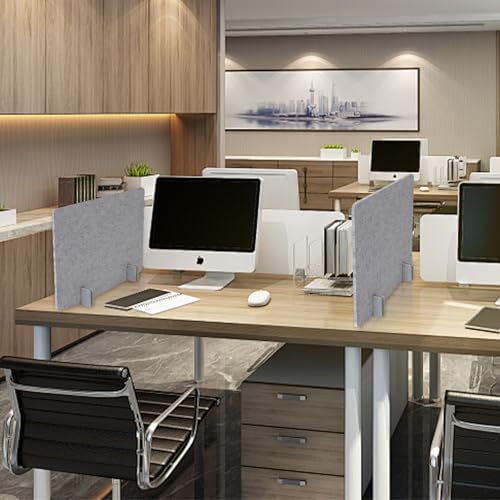 Desk Privacy Panel Set 40x60 cm Light Grey, Freestanding Noise-Reducing Desk Partitions (2 pcs) with Feet