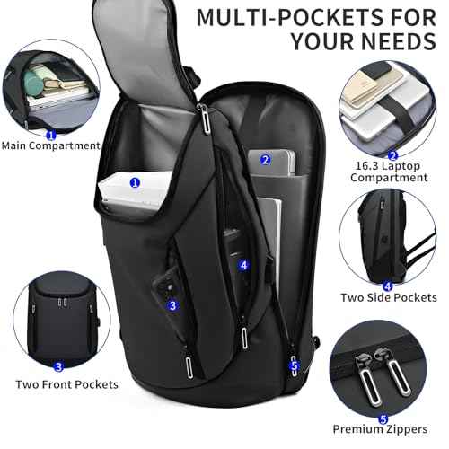 Work Backpack for Men Women, Commuter Backpack Carry-on Fit 15.6 Inch Laptop with USB Charging Port