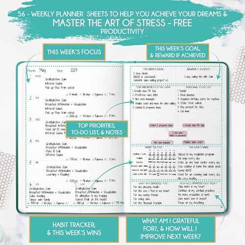 Life Mastery Planner - A 12 Month Journey to Crush Your Goals, Increase Productivity, Passion, Success & Happiness - Weekly & Monthly Life Planner, Habit-Tracker, Gratitude Journal & Organizer, A5
