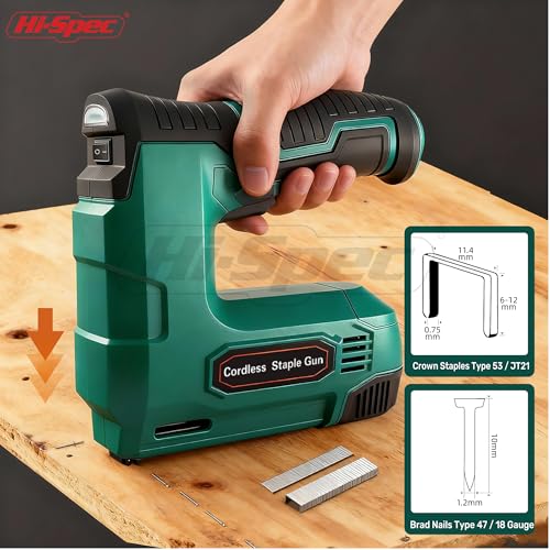 Hi-Spec 4V Cordless USB Staple Gun Kit with Case for Upholstery & DIY