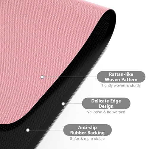 Hsurbtra Office Chair Mat for Hardwood Floor, 35" x 47" Large Anti-Slip Computer Chair Mat, Heavy Duty Wood & Tile Floor Protector, PVC Desk Rug for Office Home, Pink