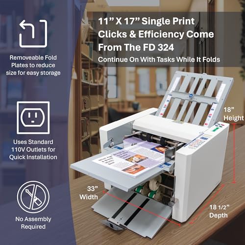 Formax FD 324 Document Folder with Drop-In Feed, LCD Panel, AutoBatch, 4 Folds
