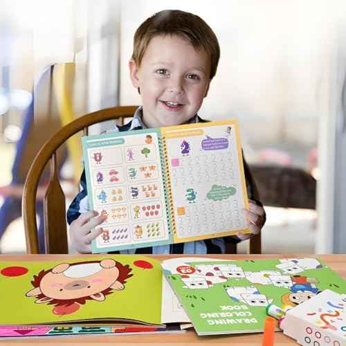 AALGO Handwriting Book Practice for Kids,Reusable Grooved Handwriting Books, Writing Practice for Kids Age 3-5