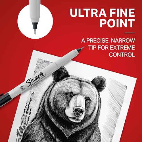 Sharpie Ultra Fine Tip Permanent Markers - Black, 12 Pack, Quick Dry, Fade Resistant