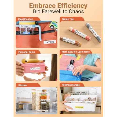 Makeid Label Makers, L1 Label Maker Machine, Portable Wireless Sticker Label Makers for Home, School, Office Use, Rechargeable Thermal Printer with Multiple Fonts, Templates - Beige, 300dpi