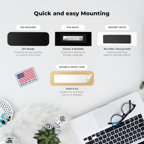 Custom Name Tag Badge 1"x3" with Magnetic/Pin Backing - Personalized Employee ID