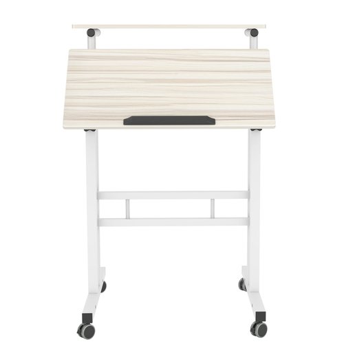 SDHYL Mobile Stand Up Desk, 24 inch Laptop Computer Desk Adjustable Standing Home Office Desks with Roller, Student Desk School Desk Simple Stand Up Desk Small Desks for Small Spaces