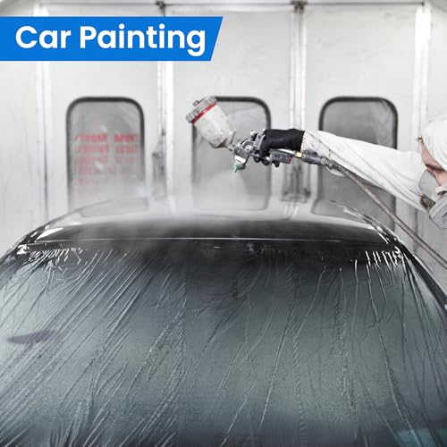 TAPEBEAR Pre-Taped Masking Film 9feet x 90feet(2600mmx 27m), Plastic Cover for Painting, Tape and Drape, Plastic Sheeting for Automotive, Floor, Appliance and Furniture, 3Rolls
