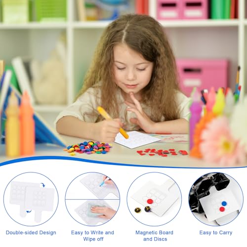 Lincia 50 Pcs Elkonin Box Phonemic Awareness Game - Magnetic Dry Erase Paddle Boards with Circle & Heart Magnets for Speech Therapy Phonics Preschool Science of Reading Classroom Must Have