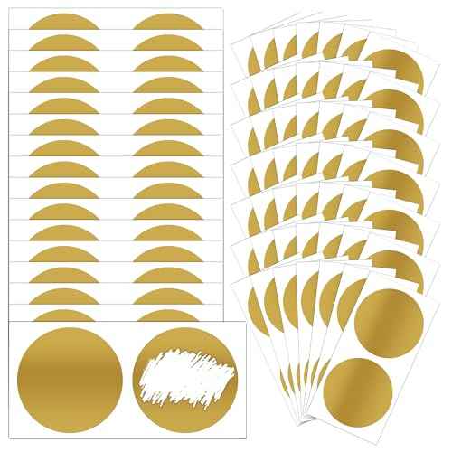 100 Pcs Scratch Off Stickers Sitckers 2 inches Round Self Adhesive Scratch Off Cards for Lottery Tickets, DIY, Raffle Card Games Creating (Gold) (1, Gold) (1, 2 inch)