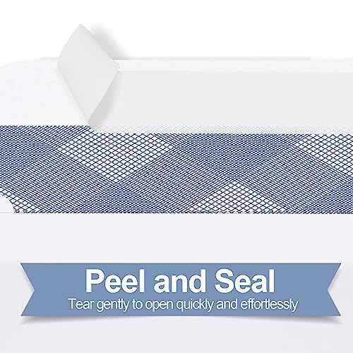 750#10 Security Envelopes, PANDRI Self Seal Windowless Envelopes, Security Tint Pattern for Secure Business Mailing, Invoices and Statements, Size 4-1/8 x 9-1/2 Inch - 24 LB