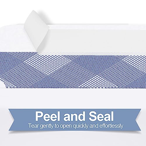 PANDRI 500 Pack #10 Windowless Self-Seal Security Envelopes - Blue Inner Stripe