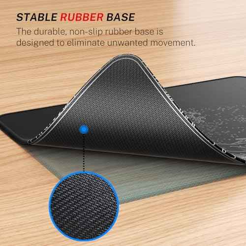 MROCO Mouse Pad [30% Larger] with Anti-fray Stitching, Premium-Textured & Waterproof Computer Mousepad with Non-Slip Rubber Base, Gaming Mouse Mat for Laptop, Office & Home, Kanagawa Wave