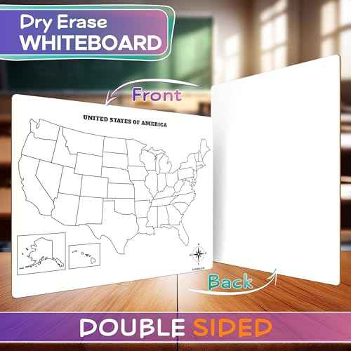 SCRIBBLEDO United States Map for Classroom Dry Erase Board for Kids Map of The United States 11¡±x14¡± White Board Teacher Student Classroom Learning Practice Travel USA Whiteboard
