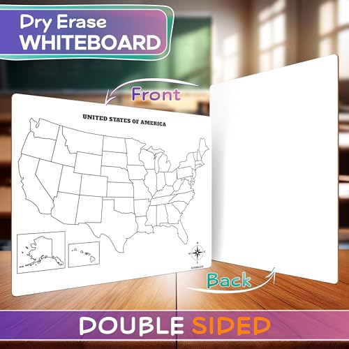 Scribbledo US Map Dry Erase Whiteboard 11x14 Inches Classroom & Travel