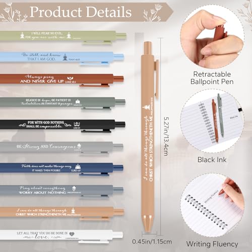 Kosiz 30 Sets Christian Gift Bulk Includes Bible Scripture Spiral Notebook with Sticky Notes Ballpoint Pen Religious Church Prayer Journals for Sunday School Pastor Women Clergy Gift (Morandi Color)