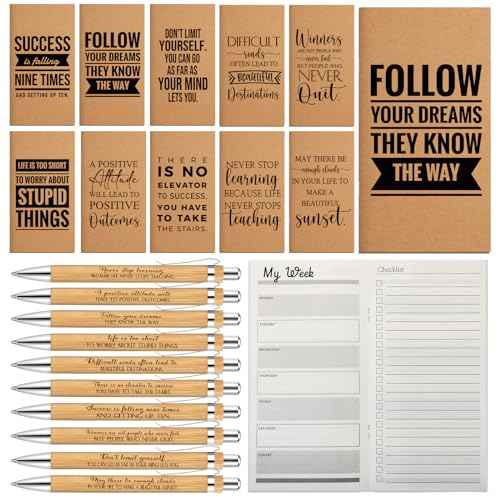 Spakon 40 Sets Bulk Pocket Planners with Pens 2026-2027 Small Daily Weekly Calendar Mini Inspirational Journal to Do List Goals Notepad Employee Appreciation Gift for Coworker Teacher Student