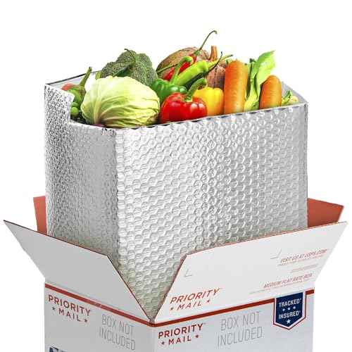Foil Insulated Box Liners, 11 x 8.5 x 5.5 Inches. Pack of 10 Self-Seal Thermal Insulation Bag with Gusseted Bottom. Leakproof Insulated Shipping Bags for Food. Fits USPS Medium Flat Rate Box