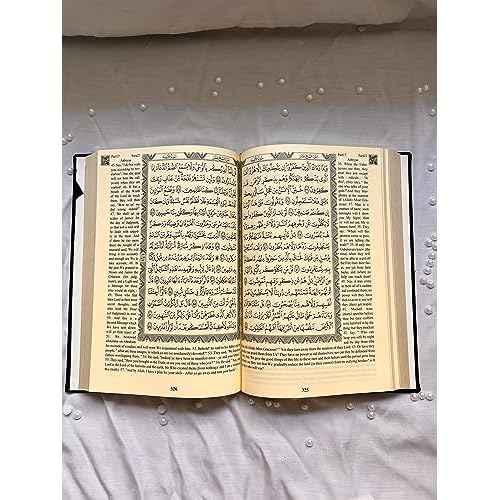 English Translate Thermo Leather Covered Quran, Tafta Prayer Mat, Pearl Breads, Man Takke and Luxury Gift Box 5 Pieces Set, Great Ramadan Gifts for Muslim Men and Women Gift (1 Sets, Black)