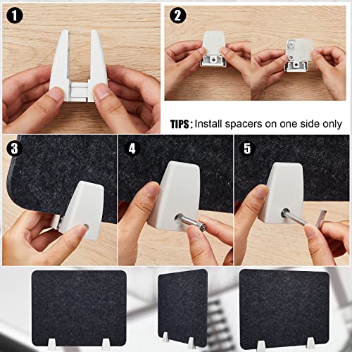 4 Pcs Acoustic Desk Divider Desktop Privacy Panel 16 x 20 Inch for Desk Cubicle Office Separator Panel Sound Absorbing Noise Reducing Tabletop Divider for Visual Distractions