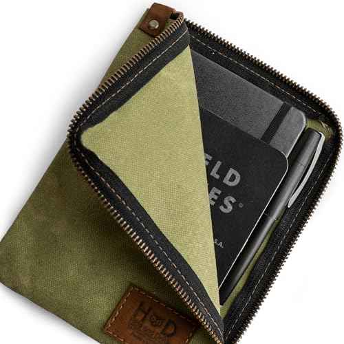 Hide & Drink, Scribbler Case for Notebook Handmade from Waxed Canvas (Waxed Canvas)