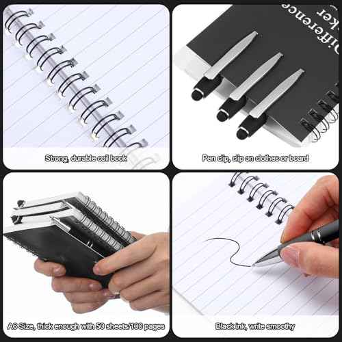 24 Sets Difference Maker Gifts Employee Appreciation Gifts Bulk Inspirational A6 Spiral Notebook Motivational Journals with Pen for Women Men Coworker Team Staff Christmas(Black)