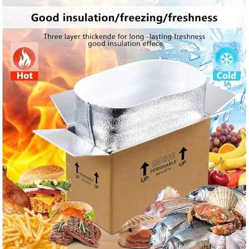 12x10x8''4 Pack Insulated Shipping Boxes with Aluminum Foil Liner, Double Insulated Carton for Frozen Food and hot,Reusable Perishable Shipper Cooler Box, Small Mailing Box for Shipping(wood)