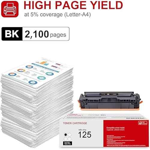 1 Pack 125 3484B001AA Black Toner Cartridge: Compatible CRG 125 3484B001AA Replacement for Canon ImageCLASS LBP6030w ImageCLASS LBP6000 ImageCLASS MF3010 Printer