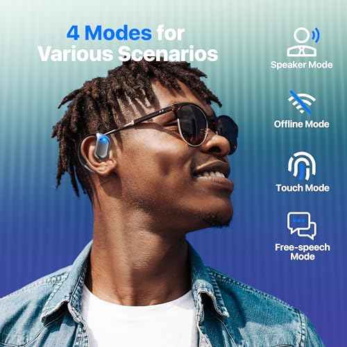 AI Language Translator Earbuds, OWS Real-Time 3-in-1 Translation Earbuds 144 Languages & Accents, Translation Device for Travel Business Learning,Black