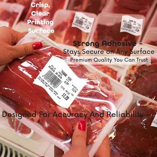 Aquos C.A.S 8051 Printing Scale Label, 58 x 100 mm, Blank Printing Labels with Continuous Strip, 100 Pieces Per Roll (12 Rolls)