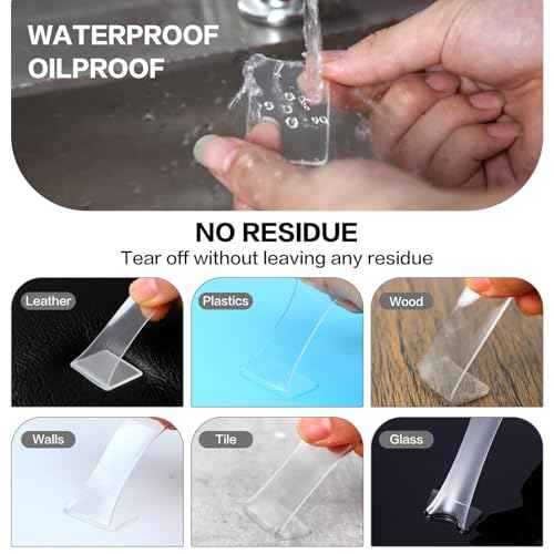 48PCS Nano Double Sided Adhesive Pads,Waterproof No Damage Removable Heavy Duty Mounting Tapes,Clear Residue-Free Strong Sticky Pads for Walls,Hanging Pictures, DIY Craft Home Office