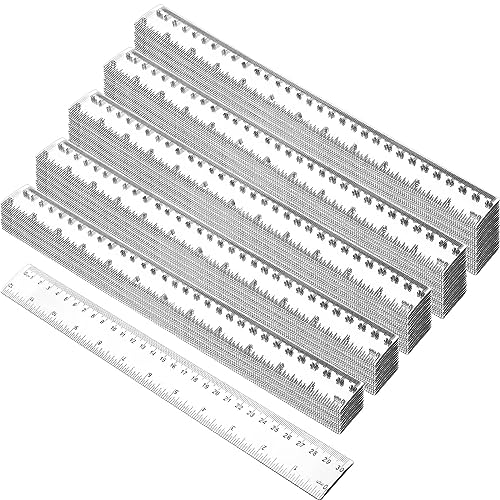 Zonon 500 Pieces 12 Inch Ruler Bulk Clear Plastic Flexible Straight Metric Rulers with Centimeters and Inches Drafting Measuring Tool for Classroom School Students Education