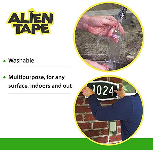 Alien Tape Heavy Duty Nano Double-Sided Mounting Tape 14 Feet (2 Rolls) – Clear, Reusable Adhesive