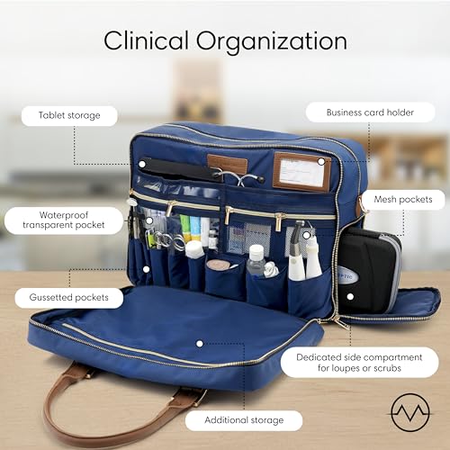 Dental Bags for Healthcare Professionals - Waterproof Nylon Medical Equipment Bag with Compartments for Dental Tools